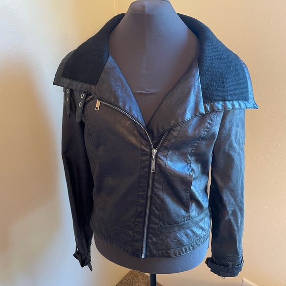 Jou Jou Jackets & Blazers - Jou Jou Faux Leather Motorcycle Moto Jacket